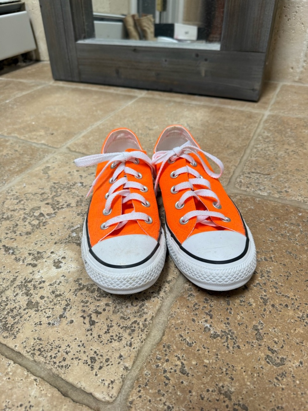 Converse Women’s Low-Top Sneakers in Bright Tangerine